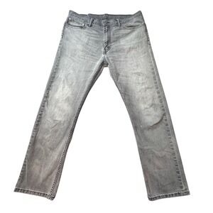 Levi's 504 Jeans Mens 36x32 (36x30) Grey Regular Straight Stretch Denim Pants